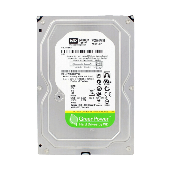 HDD 500Gb AV هارد اینترنال WD AV-GP 500GB استوک